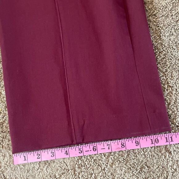 House of CB Rivi Wine Straight Leg Trousers Size L Holidays Date Night Career - Picture 10 of 12
